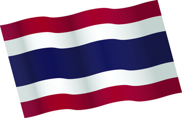 Fototapeta premium Waving Thailand flag vector