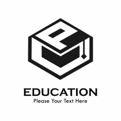 Letter p with student hat. suitable for university, school, education, student, web, brand, symbol, college,graduate,literature, course, identity, etc