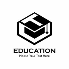 Letter t with student hat. suitable for university, school, education, student, web, brand, symbol, college,graduate,literature, course, identity, etc