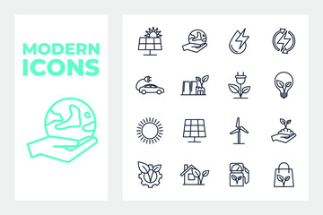 Environmental ecology set icon symbol template for graphic and web design collection logo vector illustration