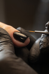 work of a manicurist. manicure tools. manicure salon - obrazy, fototapety, plakaty