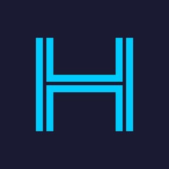 Vector of Modern Alphabet Letters, Parallel lines stylized rounded fonts, Double line for each letter, Minimal Letters for Futuristic, automotive, technology. This is font h