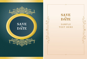 PrintWedding gothic gold invitation vector template
