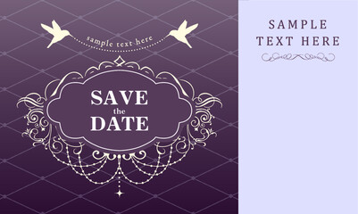 Wedding stationery with gradient wedding invitation template