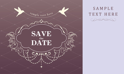 Wedding stationery with gradient wedding invitation template