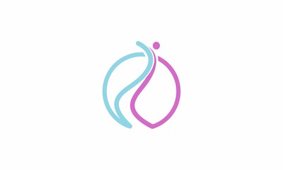 abstract fitness person logo design template