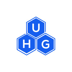 UHG letter logo design on black background. UHG  creative initials letter logo concept. UHG letter design.