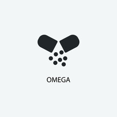  Omega vector icon illustration sign