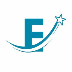 Letter e Star logo design template illustration