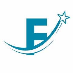 Letter f Star logo design template illustration