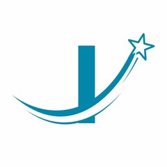 Letter i Star logo design template illustration