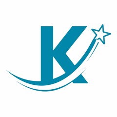 Letter k Star logo design template illustration