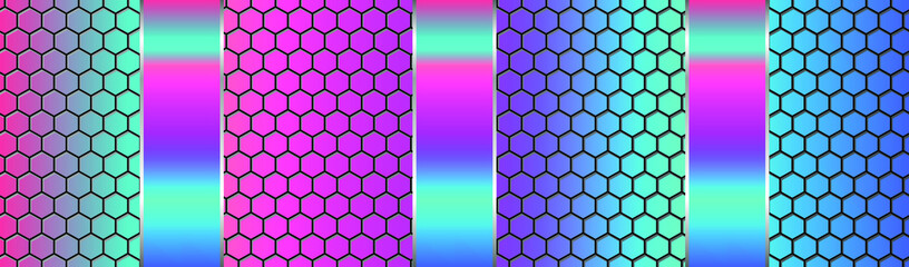 Technology background. Holographic background and color plates shapes