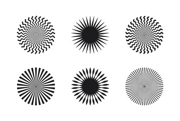 Set of retro style round shapes 

