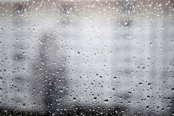 Raindrops on glass. Mood. Rain in the city.