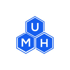 UMH letter logo design on White background. UMH creative initials letter logo concept. UMH letter design. 