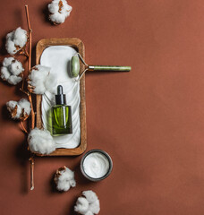 Sustainable lifestyle with zero waste skin care and cosmetic products. Reusable cosmetic pads,...