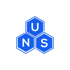 UNS letter logo design on black background. UNS  creative initials letter logo concept. UNS letter design.
