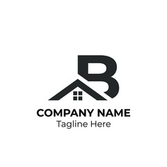 Initial Letter B with Architecture Graphic Logo Design