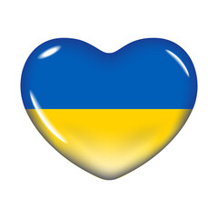 3d realistic heart in yellow and blue color isolated on white background. Ukrainian flag heart. Vector illustration . Vector illustration