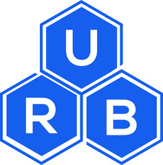 URB letter logo design on black background. URB  creative initials letter logo concept. URB letter design.