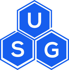 USG letter logo design on black background. USG  creative initials letter logo concept. USG letter design.
