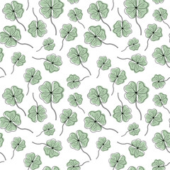 Obraz premium Hand drawn clover pattern for fabric,scrapbook,wallpaper,wrapping paper