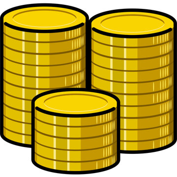 gold coin stacks, yellow, financial concept clip art preview