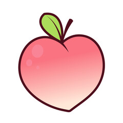 Peach vector. Peach heart vector. Peach on white background. Peach logo design.