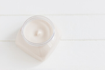 Beauty concept bath cosmetic stuff white background