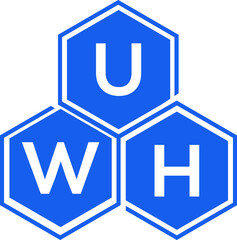 UWH letter logo design on White background. UWH creative initials letter logo concept. UWH letter design. 