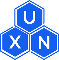 UXN letter logo design on black background. UXN  creative initials letter logo concept. UXN letter design.