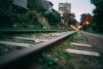 Fototapeta premium railway in the night