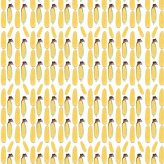 food pattern with fresh yellow corns vegetable  isolated on white background.