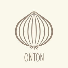 Onion vector. Onion logo design. Onion doodle.