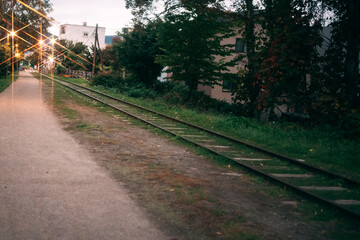 railway in the fog