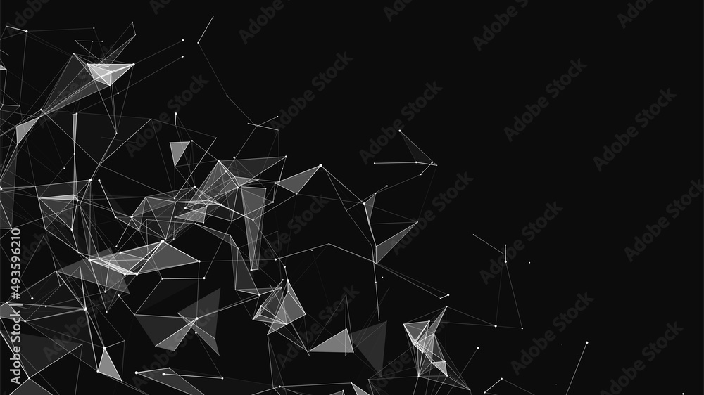Aufkleber network connection structure. digital background with dots and lines. big data visualization. 3d ren