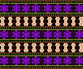 purple flower pattern on black background local fabric pattern
