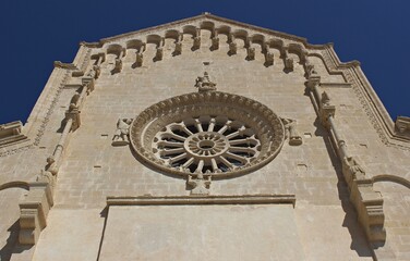 Fototapeta premium Italy, Basilicata: Detail facade of Matera Cathedral.