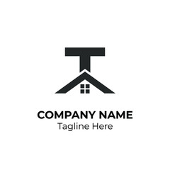 Initial Letter t with Architecture Graphic Logo Design