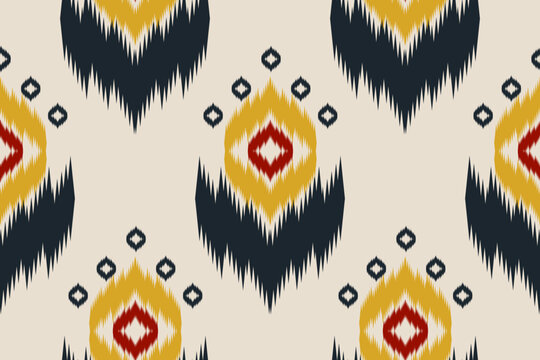Ikat ethnic seamless pattern in tribal. Design for background, wallpaper, vector illustration, fabric, clothing, carpet, embroidery.