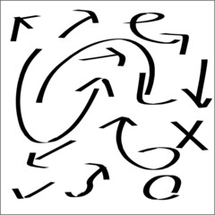 Hand-drawn calligraphy arrow pattern