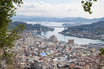 千光寺公園から眺める尾道水道　尾道　尾道海峡