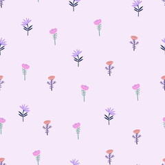 Retro pattern small flowers, great design for any purposes. Botanical print.