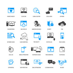 Set of SEO and Development icons	