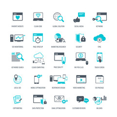 Set of SEO and Development icons	