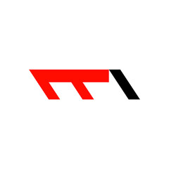 dynamic letter m f monogram flat abstract logo