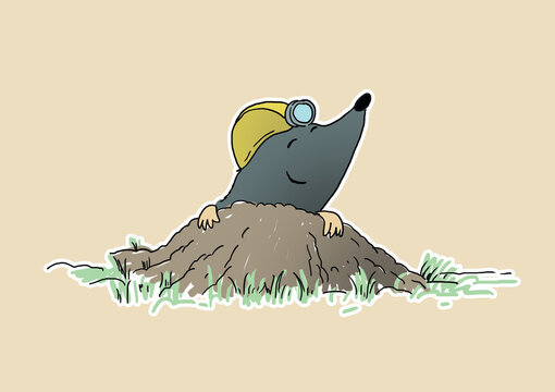 recommend clip art: Mole Miner Happy Animal