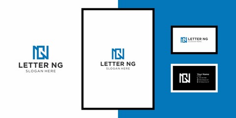 ABSTRACT AND GEOMETRIC LETTER N G LOGO DESIGN BRAND IDENTITY TEMPLATE MODERN