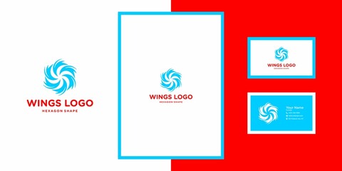 WINGS WAVE ABSTRACT LOGO DESIGN BRAND IDENTITY TEMPLATE